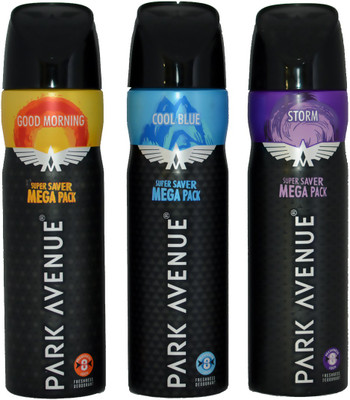 

Park Avenue 3 MEGA DEO GOOD MORNING COOL BLUE STORM Body Spray - For Men(220 ml)
