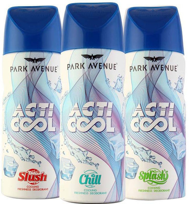 

Park Avenue Chill, Slush, Splash Deodorant Spray - For Men(390 ml, Pack of 3)