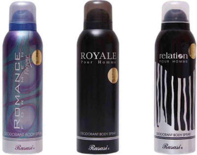 

Rasasi Deo Spray combo Set of 3 AIC Body Mist - For Men(200 ml, Pack of 3)