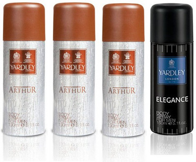 

Yardley London Arthur & Elegance Body Spray - For Men(600 ml, Pack of 4)