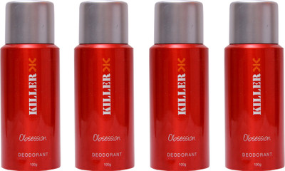 

Killer 4 Obsession Deo Deodorant Spray - For Men & Women(400 g, Pack of 4)