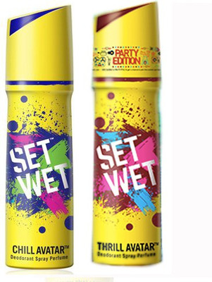 

Set Wet CHILL THRILL AVATOR Deodorant Spray - For Men(150 ml, Pack of 2)