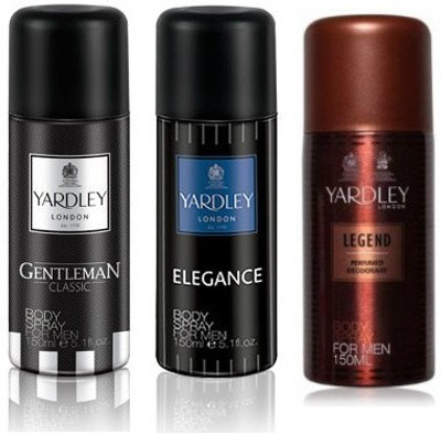 

Yardley London Gentleman & Elegance & Legend Body Spray - For Men(450 ml, Pack of 3)