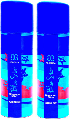 

Arochem 2 x Blue Star Deodorant Spray - For Men & Women(400 ml, Pack of 2)
