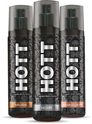 

Arabian Nights HOTT Swagger + Musk +Noir DEODORANT Body Spray - For Men(405 ml, Pack of 3)