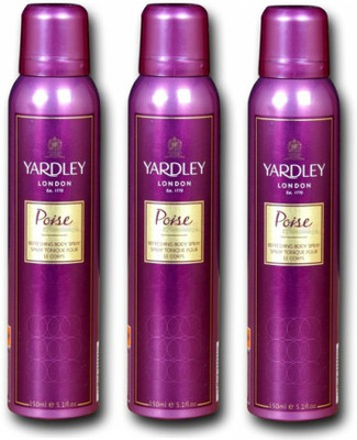 

Yardley London Poise Body Spray - For Women(450 ml, Pack of 3)