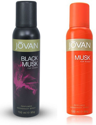 Jovan Musk And Black Body Spray - For Women(300 ml, Pack of 2)