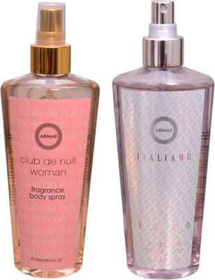 

Armaf 1 CLUB DE NUIT WOMEN::1 ITALIANO Body Mist - For Men & Women(500 ml, Pack of 2)