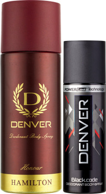 

Denver Honour & Black Code Nano Deodorant Spray - For Men(165 ml, Pack of 2)