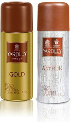 

Yardley London Gold & Arthur Body Spray - For Men(300 ml, Pack of 2)