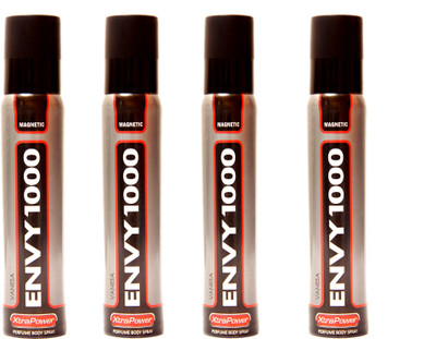 

Envy 1000 4 MAGNETIC DEO Deodorant Spray - For Men & Women(460 g, Pack of 4)