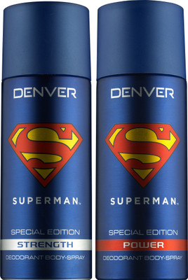 

Denver Superman Strength and Power Deo Combo (Pack of 2) Deodorant Spray - For Men(300 ml, Pack of 2)