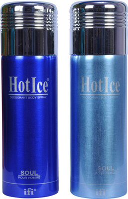 

Hot Ice Soul Combo Deodorant Spray - For Men & Women(400 ml, Pack of 2)