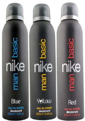 

Nike BASIC BLUE RED YELLOW Deodorant Spray - For Men(600 ml, Pack of 3)