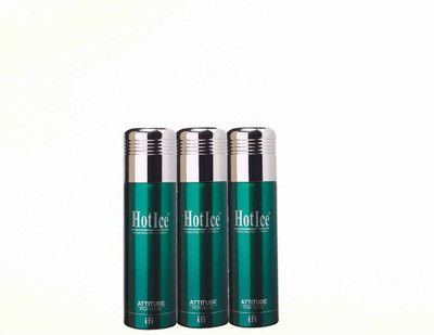 Hot Ice Attitude Deodorant For Men Value Pack Of 3 Deodorant Spray - For Men(600 ml, Pack of 3)