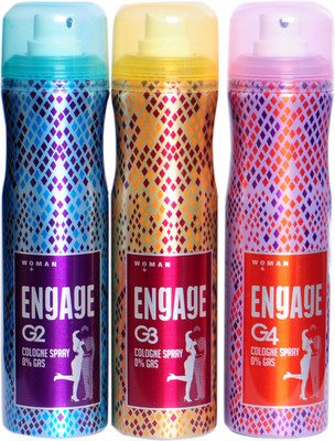 

Engage G2,G3,G4 COLOGNE 05 GAS Deodorant Spray - For Women(450 ml, Pack of 3)