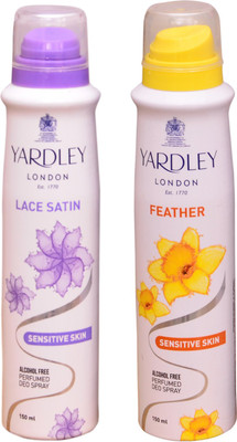 

Yardley London LACE SATIN::FEATHER Perfume Body Spray - For Women(300 ml, Pack of 2)