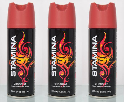 

Stamina Chocolate Deodorant Spray - For Men(200 ml, Pack of 3)