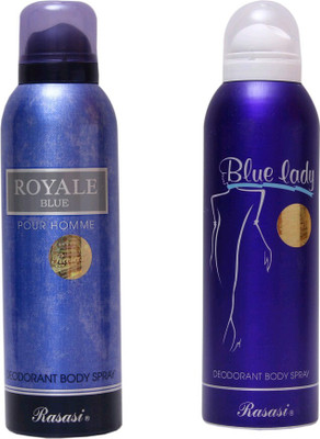 

Rasasi royal blue,blue lady Deodorant Spray - For Men & Women(300 ml)