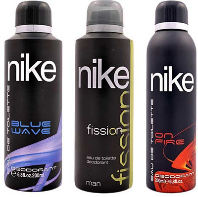 

Nike Blue Wave Fission On Fire Body Spray - For Men(600 ml, Pack of 3)