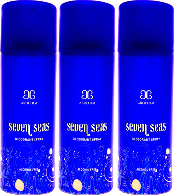 

Arochem 3 x Seven Seas Deodorant Spray - For Men & Women(600 ml, Pack of 3)