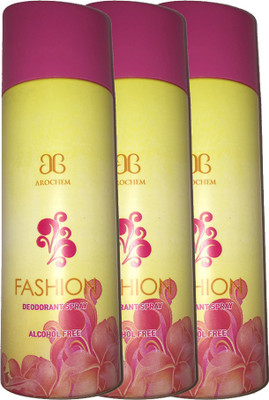 

Arochem 3 X Fashion Deodorant Spray - For Men & Women(600 ml, Pack of 3)