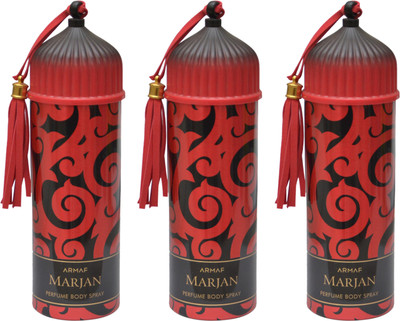 

Armaf Marjan 3 Red Body Spray - For Men & Women(600 ml, Pack of 3)