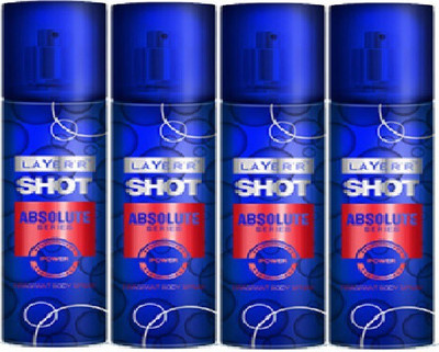 

Layer'r Shot - Absolute Series - Power Deodorant Spray - For Men(540 ml, Pack of 4)