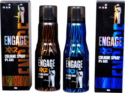 

Engage Xx2 & Xx3 cologne 0% gas Deodorant Spray - For Men(300 ml, Pack of 2)