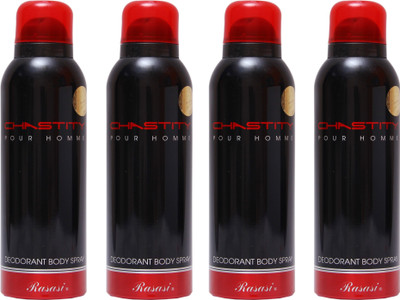 

Rasasi 4 Chastity Men Deodorant Spray - For Men(800 ml, Pack of 4)