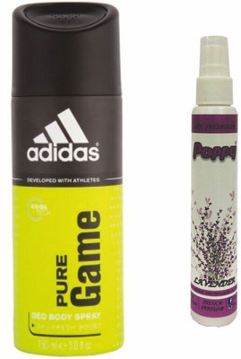 

ADIDAS Adidas Pure Game Deo + Poppy Spray Freshener Lavender Free Deodorant Spray - For Men & Women(150 ml)
