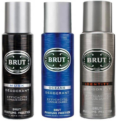 

Brut Musk Ocean & Identity Body Spray - For Men(600 ml, Pack of 3)