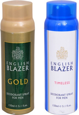 

English Blazer 1 GOLD::1 TIMELESS Deodorant Spray - For Men(200 g, Pack of 2)
