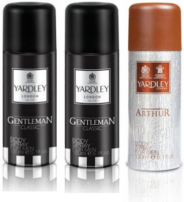 

Yardley London Gentleman & Arthur Body Spray - For Men(450 ml, Pack of 3)