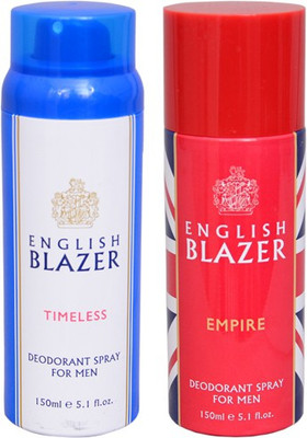 

English Blazer 1 TIMELESS::1 EMPIRE Deodorant Spray - For Men(200 g, Pack of 2)