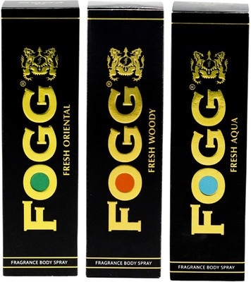 

Fogg Oriental, Woody and Aqua Black Series Deodorant Spray - For Men(120 ml, Pack of 3)
