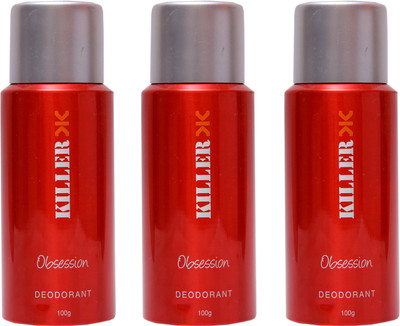 

Killer 3 Obsession Deo Deodorant Spray - For Men & Women(300 g, Pack of 3)
