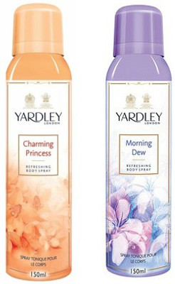 

Yardley London Princess & Morning Body Spray - For Women(300 ml, Pack of 2)