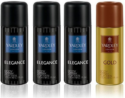 

Yardley London Elegance & Gold Body Spray - For Men(600 ml, Pack of 4)