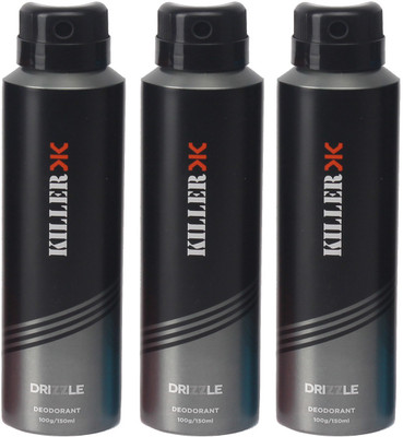 

Killer KILLER 3 DRIZZLE COMBO DEODORANT Body Spray - For Men(300 g, Pack of 3)