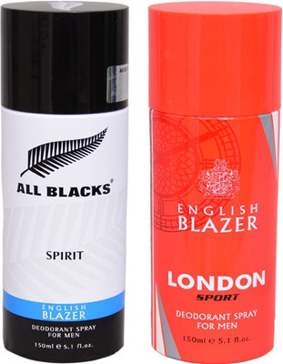

English Blazer 1 ALL BLACKS::1 LONDON SPORT Deodorant Spray - For Men(200 g, Pack of 2)