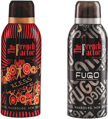 

French Factor pack2deoXcFg Deodorant Spray - For Men(1 ml, Pack of 2)