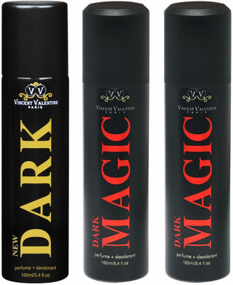 

Vincent Valentine Paris New Dark & Dark Magic Body Spray - For Men & Women(480 ml, Pack of 3)