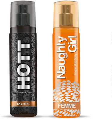 

Arabian Nights HOTT AND NAUGHTY GIRL Musk + Femme DEODORANT Body Spray - For Men & Women(270 ml)