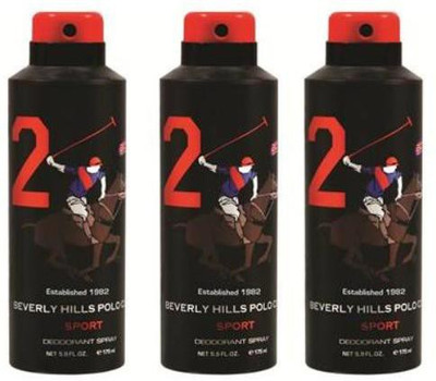 

Beverly Hills Polo Club Sport 2 No. Combo Set of 3 Body Spray - For Men(525 ml, Pack of 3)