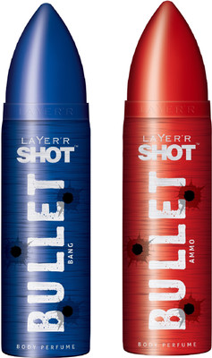 

Layer'r Shot Bullet Bang and Ammo Body Spray - For Men(240 ml, Pack of 2)
