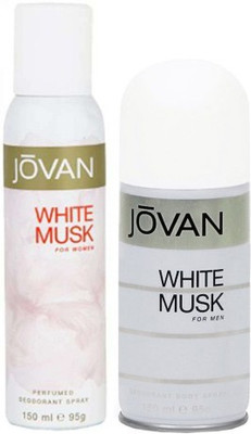 

Jovan White Musk For Women & Men Deodorant Spray - For Men & Women(300 ml, Pack of 2)