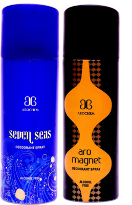 

Arochem Seven Seas Magnet Deodorant Spray - For Men & Women(400 ml, Pack of 2)