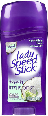 

Lady Speed Fresh infusion Sparkling Lime Coconut 24h Protection Antiperspirant Deodorant Stick - For Women(65 g)