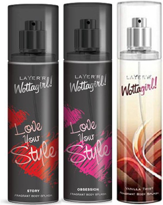 

Layer'r Story,Obsission, Vanila Twist Fragrant Deodorant Spray - For Women(135 ml, Pack of 3)